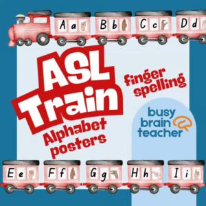 Train Theme Alphabet Posters with ASL
